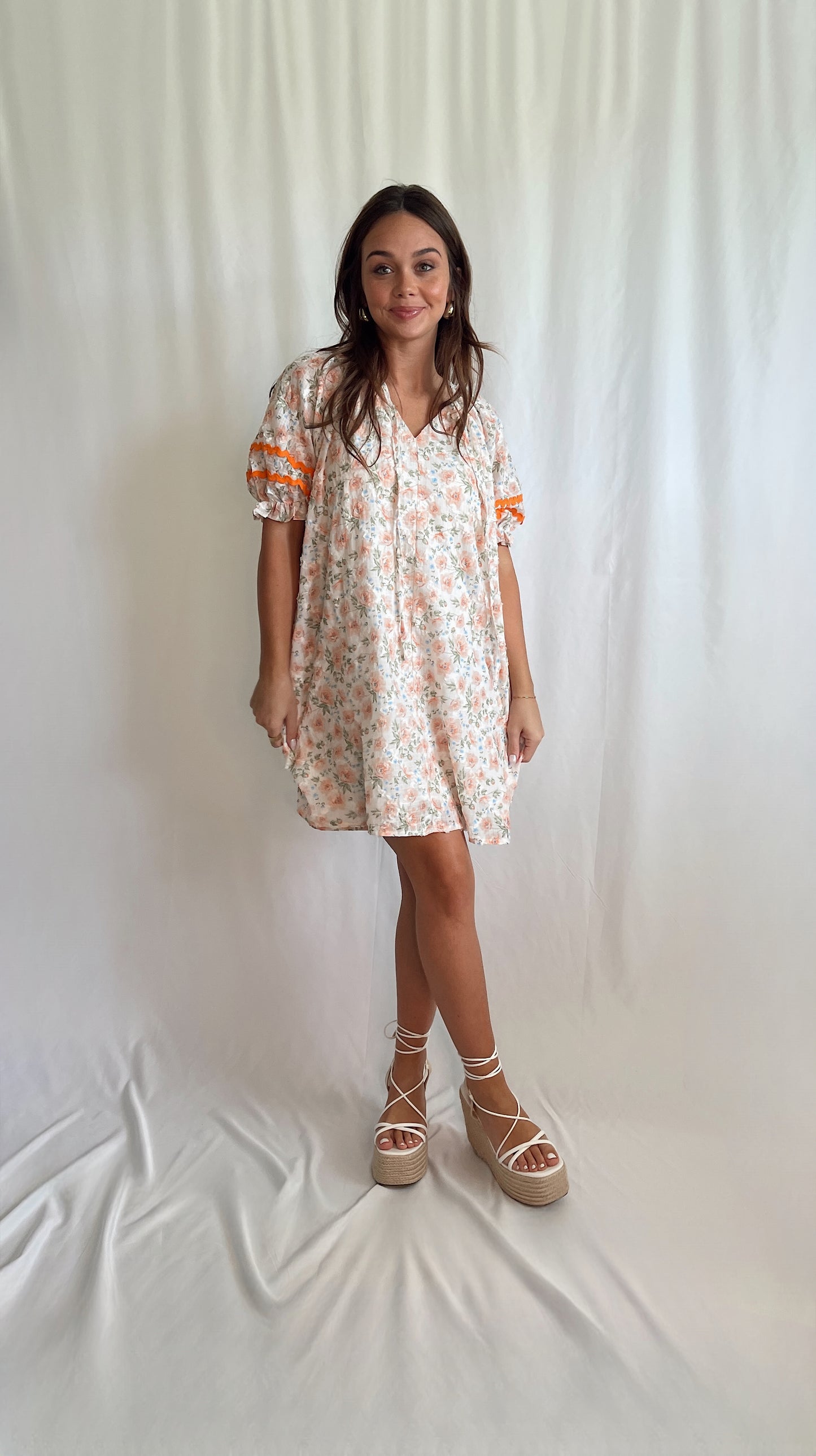 Moroney Floral Applique Tunic Dress