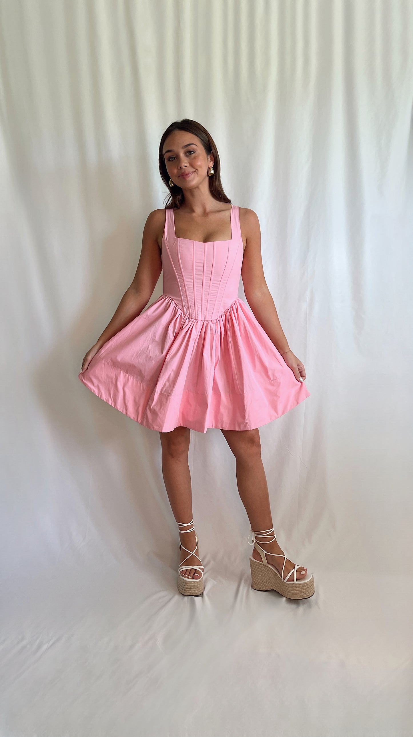 Miley Corset Mini Dress - Baby Pink