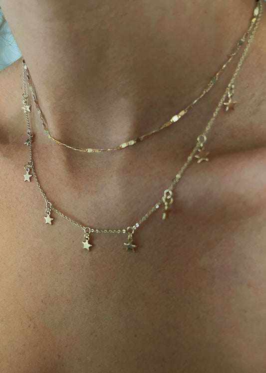 Double Layer Star Drop Necklace
