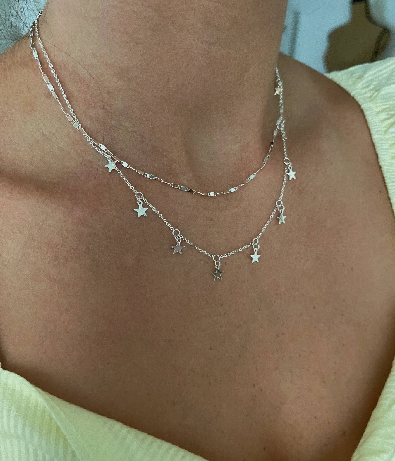 Double Layer Star Drop Necklace