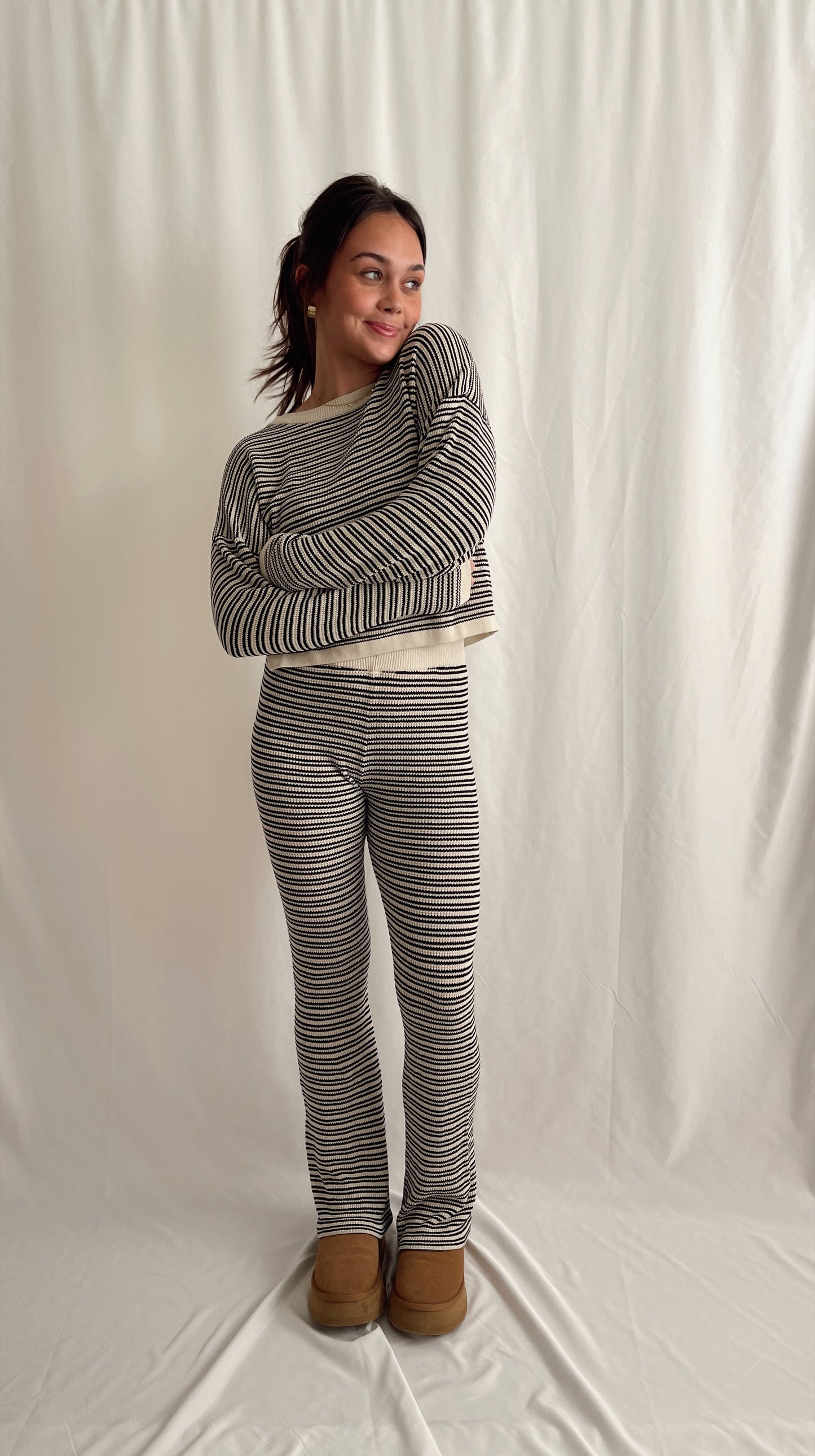 “Erin” Striped Sweater Set