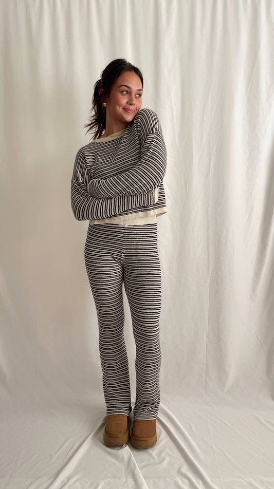 “Erin” Striped Sweater Set